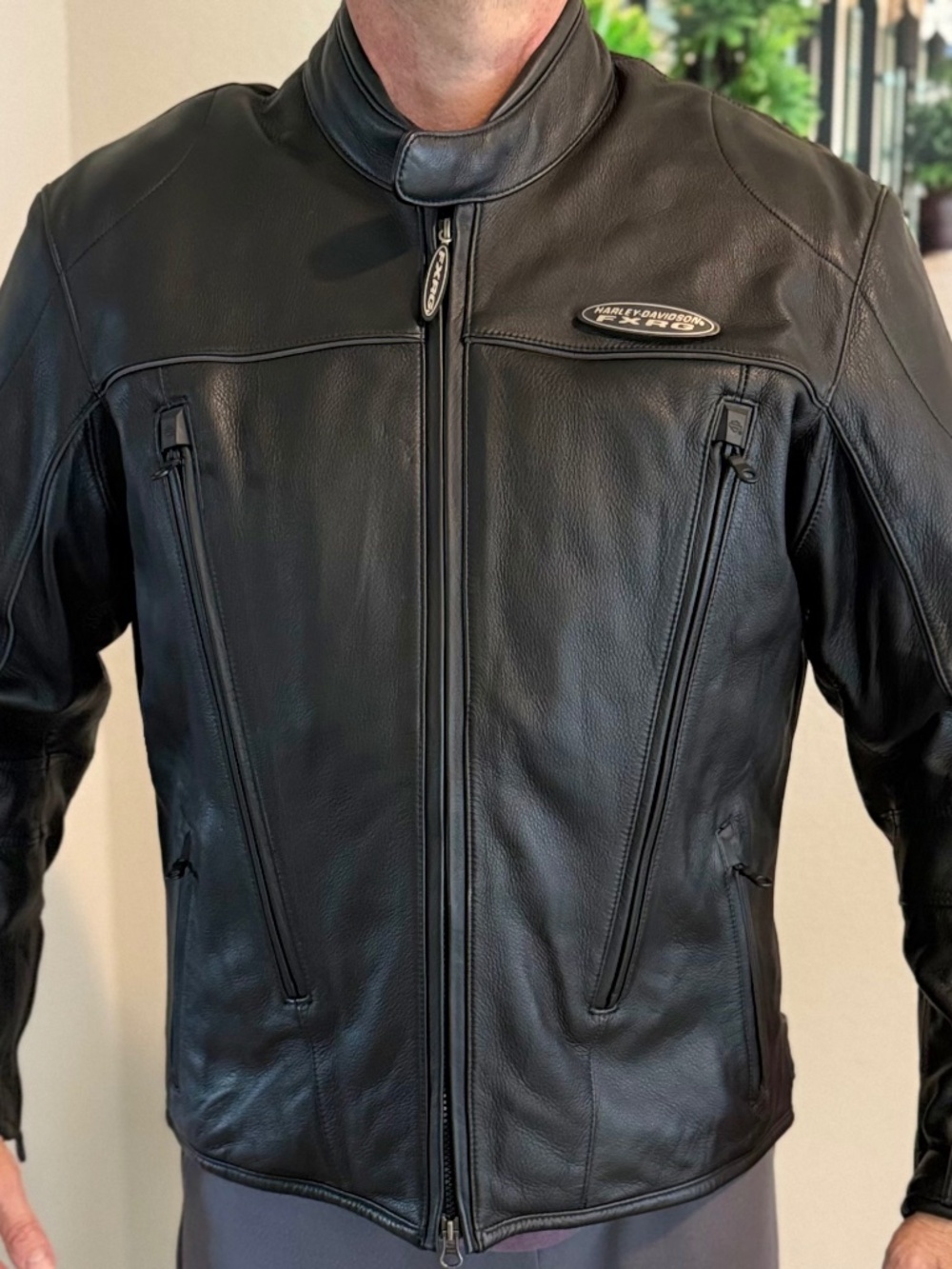Harley-Davidson FXRG Leather Jacket – Armor + Liner – Size L